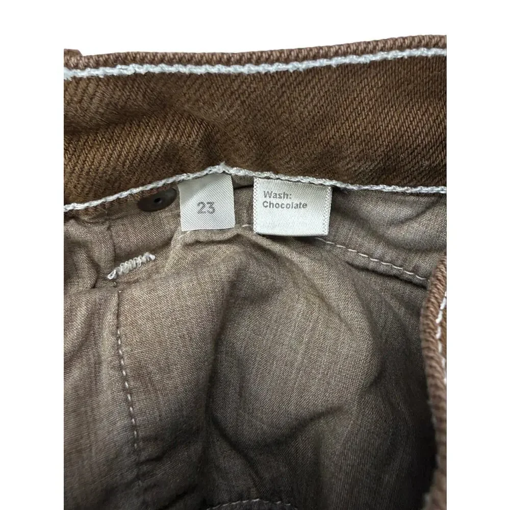 REFORMATION Cowboy High Rise Straight Jeans Size 23 Chocolate